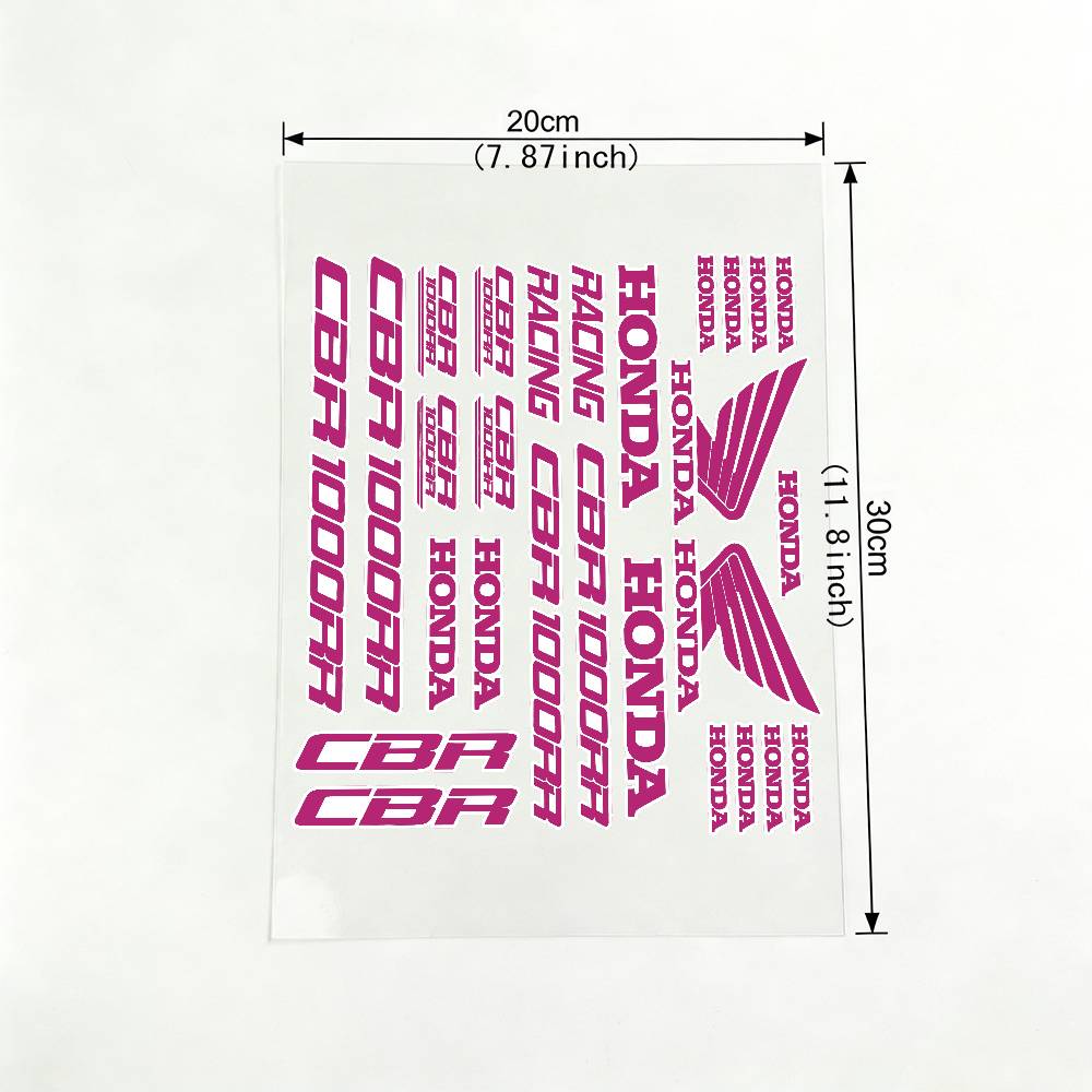 For HONDA CBR 18 Colors Waterproof Reflective Motorbike Stickers Easy Peel Removable Decals for Motorcycle Car