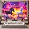 Pferd (261) Thema Personalisierte Wandteppich Benutzerdefinierter Name Text Wandbehang Tapisserie Haus Hintergrund Dekoration