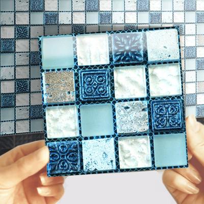 20Pcs 10X10cm DIY Mosaic Wall Stickers Imitation Brick Bedroom Decoration Waterproof Self Adhesive Tile Wallpaper Kitchen Cupboard Decor