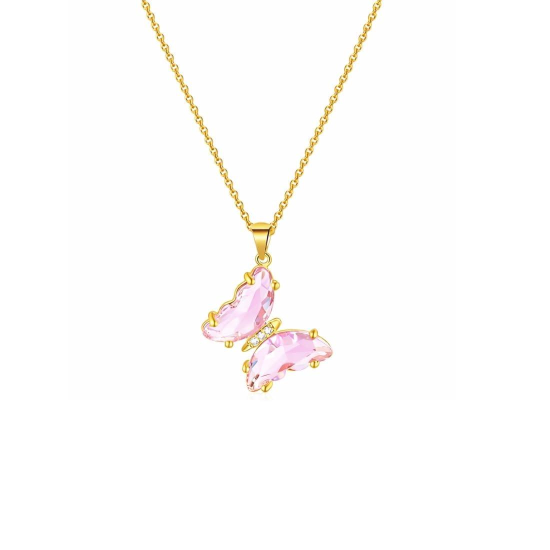 

Rose Gold Plated Stylish Butterfly Jewellery Necklace Set for Women, Birthday Gift for girls and women Onesize