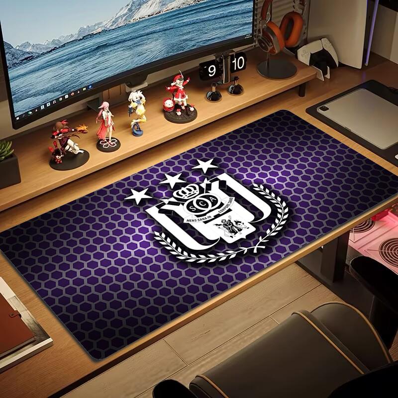 Rsc Anderlecht Mouse Pad Large Gaming Table Cushion Nonslip Laptop Tablet Big Mousepad Xxl Mat Mini Pc Playmat With Lock Edge
