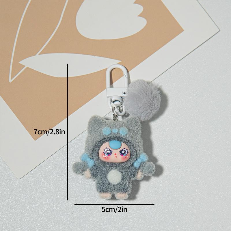 Cute Plush Keychains Party Gifts Kawaii Keychain Phone Chain New Year Xmas Party Favors Gift Baby Face Cute Aesthetic Keychain