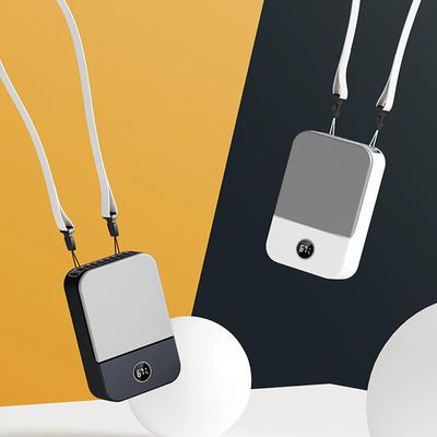 Portable Hanging Neck Fan USB Rechargeable Air Cooler Summer Waist Clip Fan Digital Display Mini Electric Fan Mute Neckband Fans