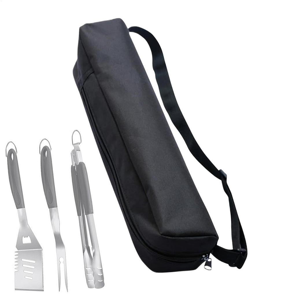 Oxford Cloth Grill Utensil Storage BBQ Tools Barbecue Bag for Outdoor Barbecue Foldable Grilling Bag for Camping and Hiking BBQ