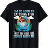 Men's Fun Fishing Pattern T-shirt Summer New Style Unisex Casual Fitness Quick Drying Breathable T-shirt