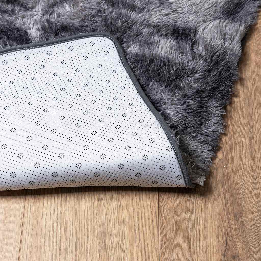 Shaggy High Pile Carpet NAVARRA Dark Grey 160 x 160 cm Polyester