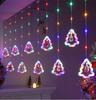 LED Santa Claus Christmas Curtain String Lights for Windows - Festive Cartoon Decoration