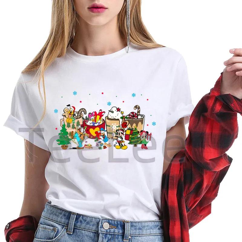 Trendy Christmas Cartoon Unisex TShirt Print Friends Coffee Unisex Harajuku Short Sleeve Street Style Unisex