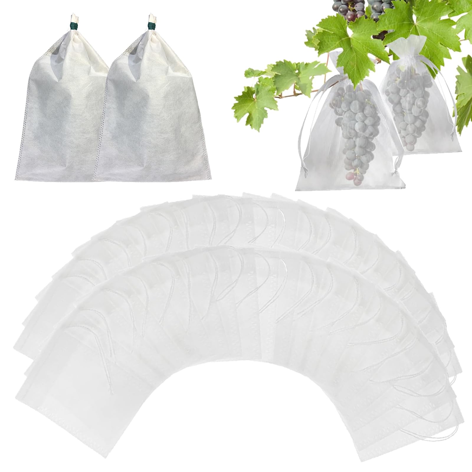 TokTech Insect Net, Fruit Bag, Fruit Bag, Fruit Protection Bag, 15*20 белый