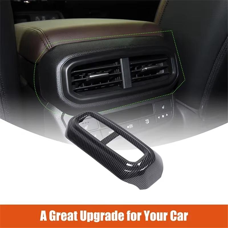 A87Q-For Honda Pilot  2024 ABS Carbon Fiber Car Rear Air Vent Outlet Frame Cover Trim Sticker Accessories