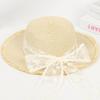 Women's Flat-Brim Straw Hat with Bow - Stylish Sun Protection for Beach & Photography Vacations