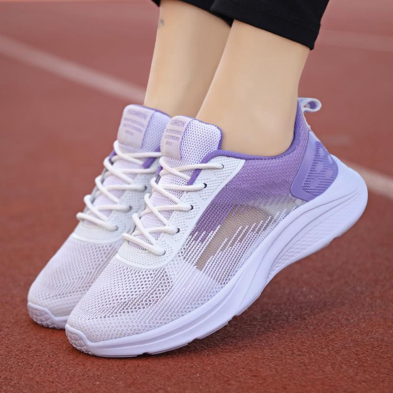 2025 new breathable casual sports running shoes flying woven mesh shoes lightweight soft sole women's sports shoes women's shoes