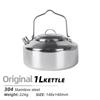 1L Outdoor Mini Camping Kettle Stainless Steel Coffee Pot Mountaineering Fishing Portable Camping Cooking Kettle