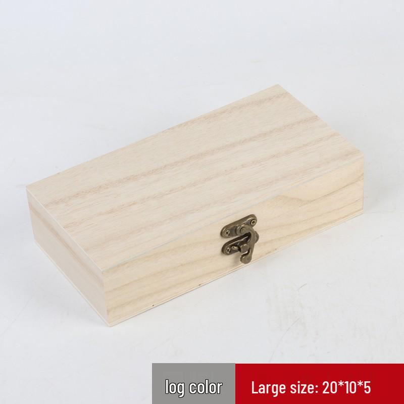 

Деревянная подарочная коробка из павловнии с откидной крышкой и замком, многофункциональный ящик для хранения бытовых мелочей