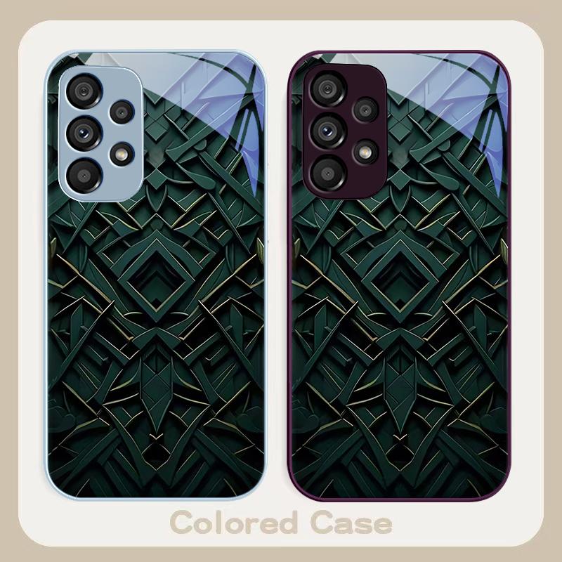 Honeycomb Filter Bronze For Samsung Galaxy S24 Plus S20 21 FE S23 Ultra S8 9 A70 72 73 50 51 52 53 Tempered Glass Phone Case