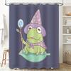 unframed Cute Frog Wizard Curtain Magical Forest Fantasy Shower Curtain Woodland Animal Bathroom Decor Nature Themed Backdrop