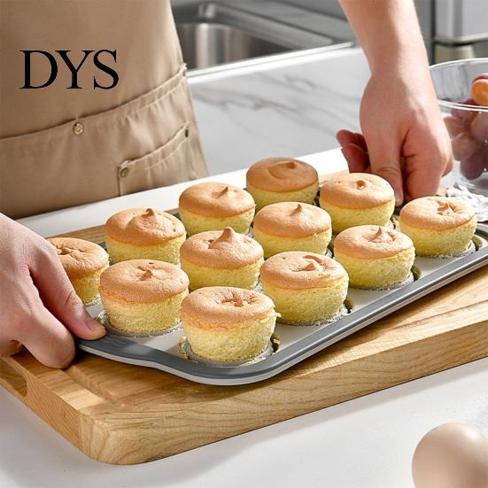 Muffins Baking Tray Silicone Muffin Pan for Baking, 6/12-Cavity Easy Release Cake Clean Mold, Food Grade Nonstick Cupcake Mold Kitchen Flexible Cups