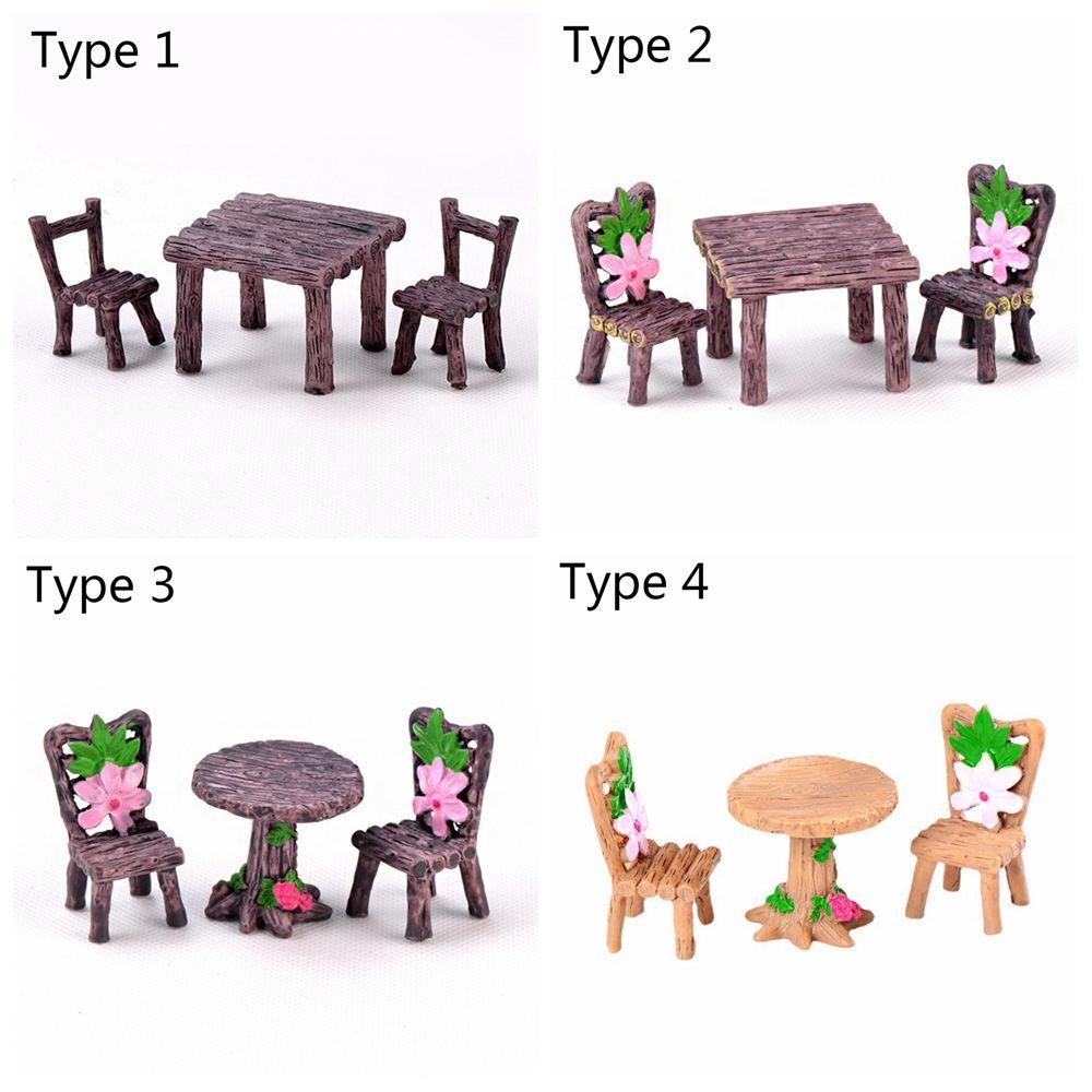Dollhouse Accessories Mini Miniature Micro Landscape Garden Furniture Ornament Table and Chairs