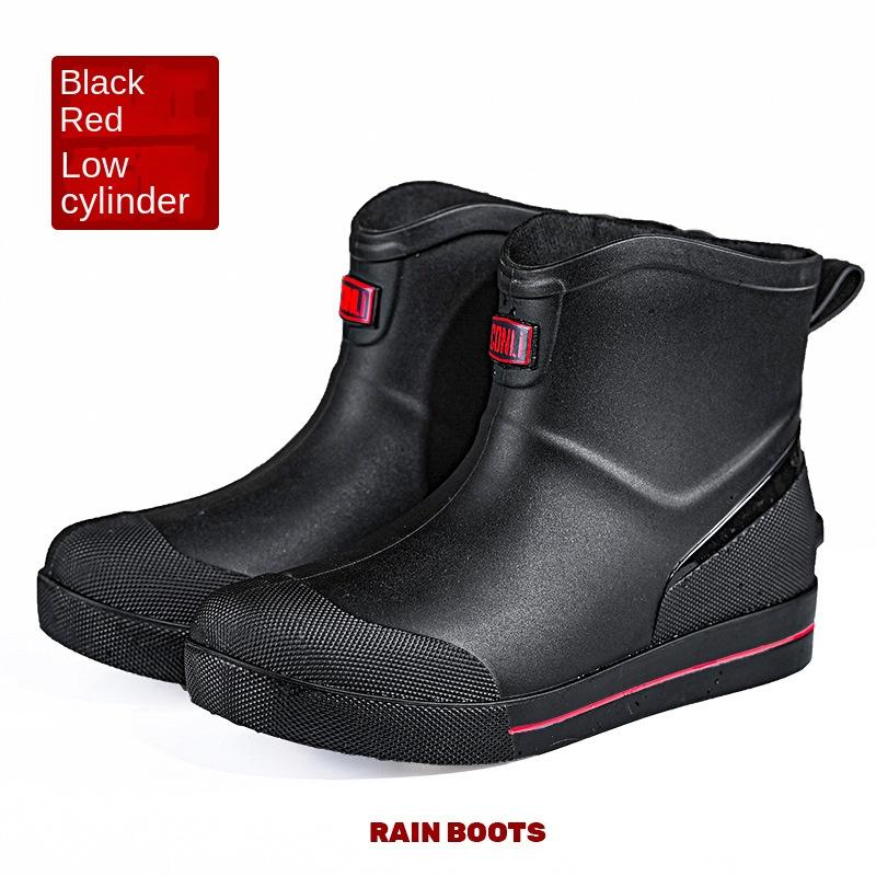 Snow Warm Thick Rain Boots, Kitchen Waterproof and Anti Slip Rain Shoes, Men's Fashionable and Wear-resistant Water Shoes