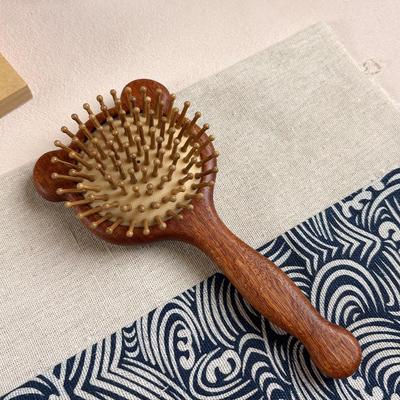 Carved Cartoon Burmese Rosewood Air Cushion Massage Comb