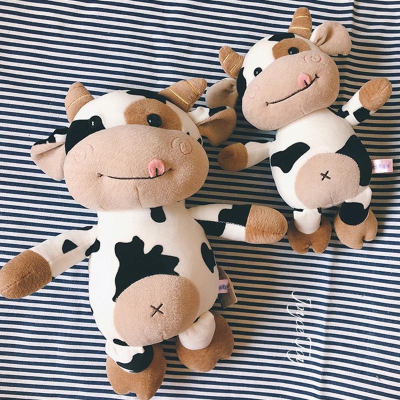 30cm Cute Cow Dolls Sweater Little Cow Plush Toy Chinese Zodiac Stuffed Animals  Cloth Doll New Year's Gift Girl's Birthday Gift
