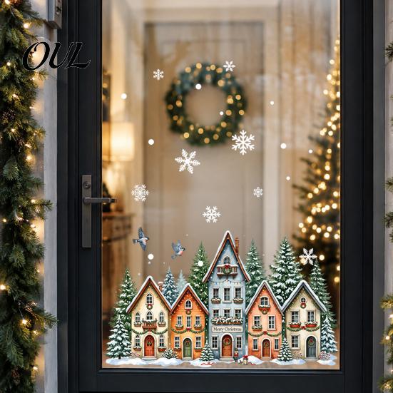 Reusable PVC Stickers Christmas Static Window Clings, Glass Stickers, Xmas Winter Snowflake Decals Festive Shop Display for Home Store Holiday