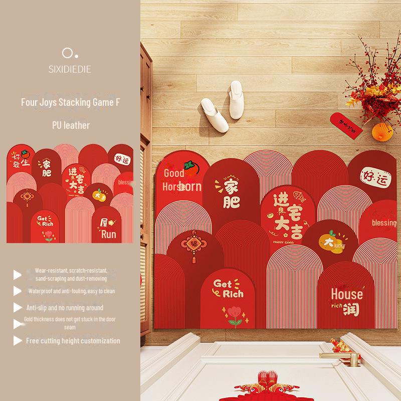 

Нескользящие коврики для входной двери из ПВХ-кожи премиум-класса — не моются и устойчивы к грязи 50x80cm