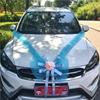 1pc Artificial Flower Wedding Car Decoration Kit Romantic Silk Rose Flower Valentine's Day Gift Party Festive Car Flower