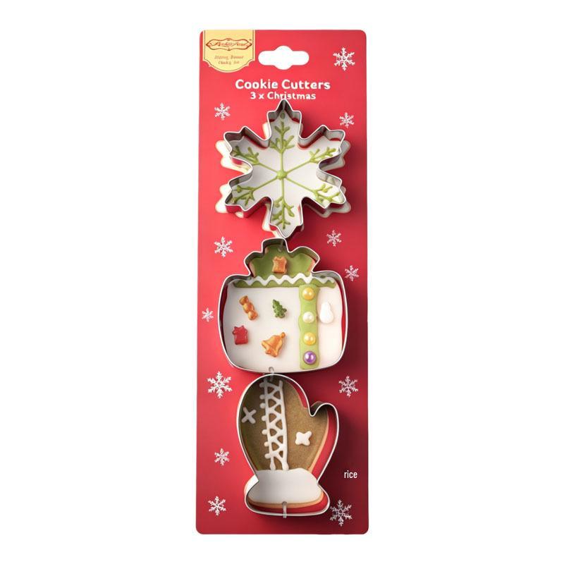 

Christmas 3-Piece Cookie Cutter Set: Molds & Fondant Baking Tools YW0082 Christmas 3-Piece Set серебряный