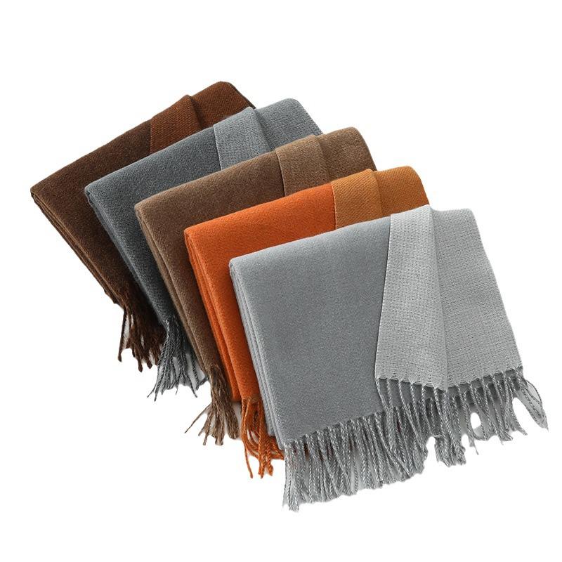 Double-Sided Wool & Faux Cashmere Scarf: High-End Feel, Versatile for Girls & Men, 2026 Autumn/Winter Collection
