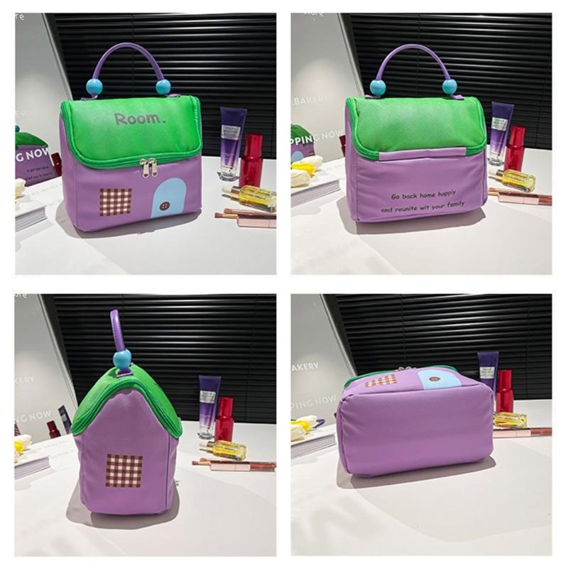 Sturdy Polyester Makeup Bag for Women Multiple Compartment Cosmetic Organizers Waterproof Portable Carry Case Use