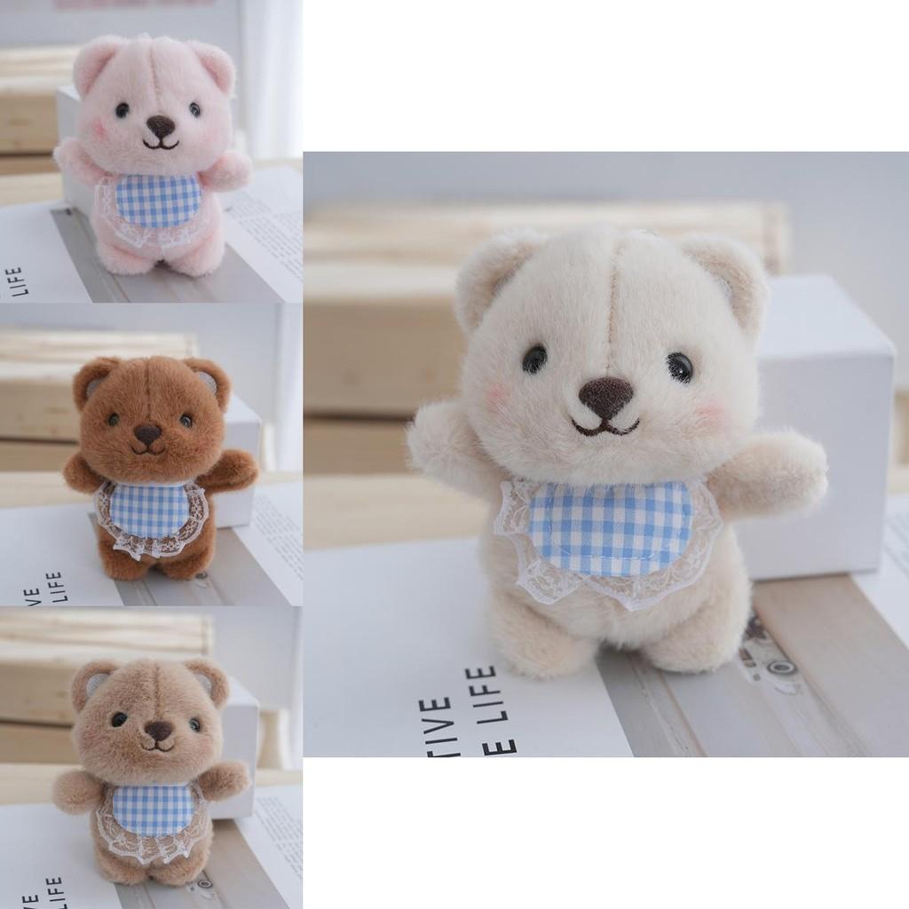 Adorable Bibbed Teddy Bear Plush Toy Cuddly Stuffed Animal Pillow In Tan Color