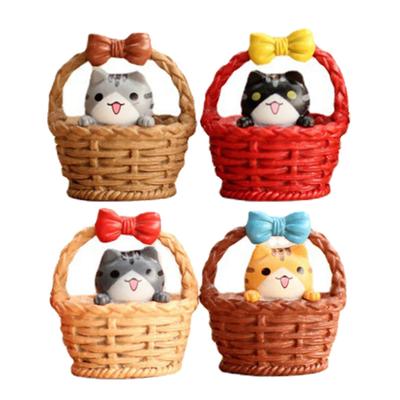 Útil Gato Pequena Estátua DIY Material Cesta De Gato Delicada