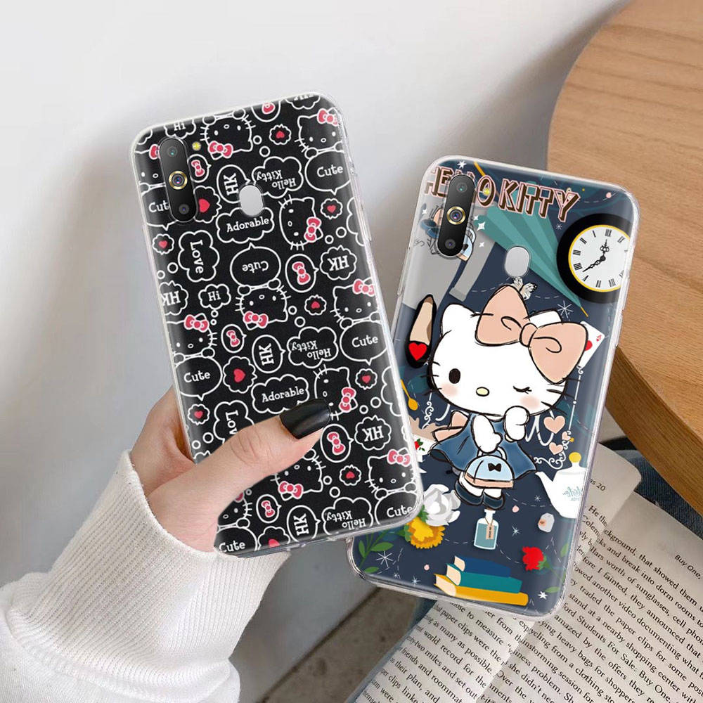 Transparent Case for Samsung A04 A14 A23 M33 M53 Realme 10 9 C35 C55 VIVO X80 Infinix Hot 30 Note 11 Tecno Spark 8P Pro L-19 Hello Kitty