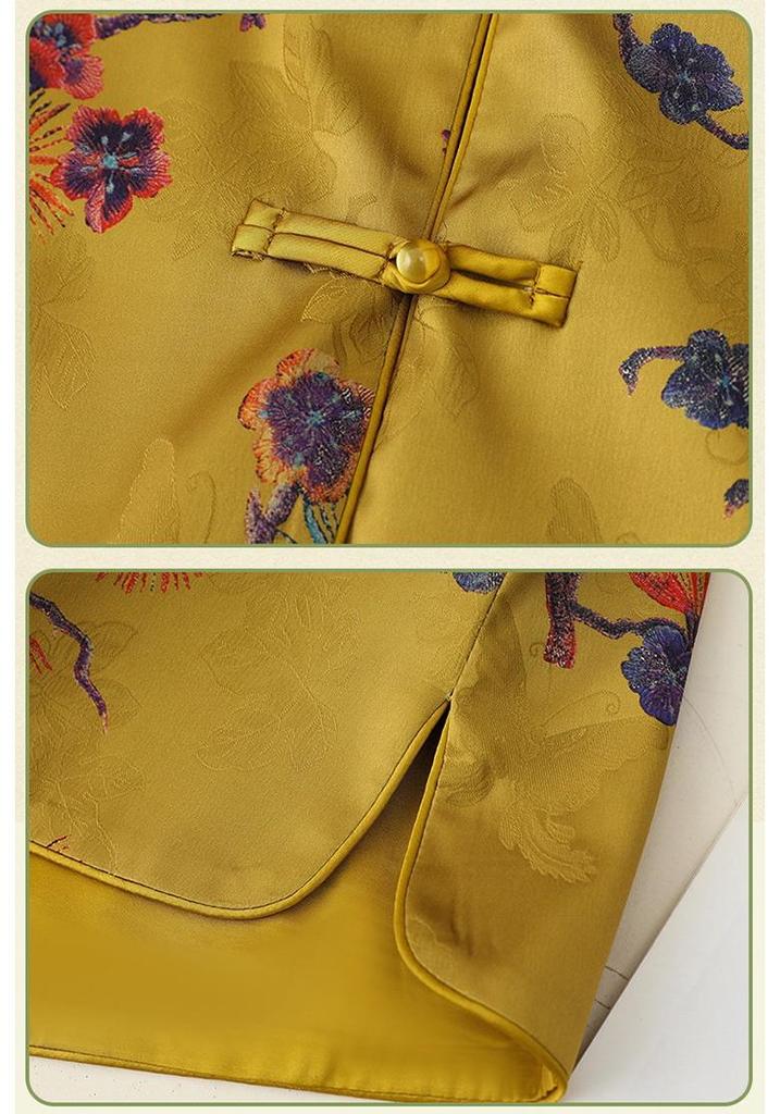 New 2025 Stylish Frog Button Chinese Vest for Middle-Aged & Elderly Women - Perfect for Mother's Day
