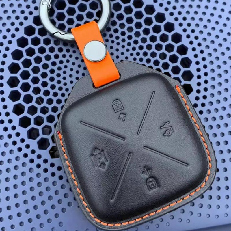 For Zeekr 001/009/X Bluetooth Key Case Geek Leather Key Protective Case Interior Decoration Car Accessories Modification Tools