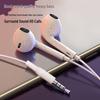 3.5mm Wired Half-in-Ear Earphones with Mic, Compatible with Apple, Huawei, Xiaomi, and Oppo - High Sound Quality.