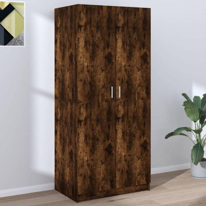 VidaXL Garde-robe Chêne fumé 80x52x180 cm Bois d'ingénierie 815351