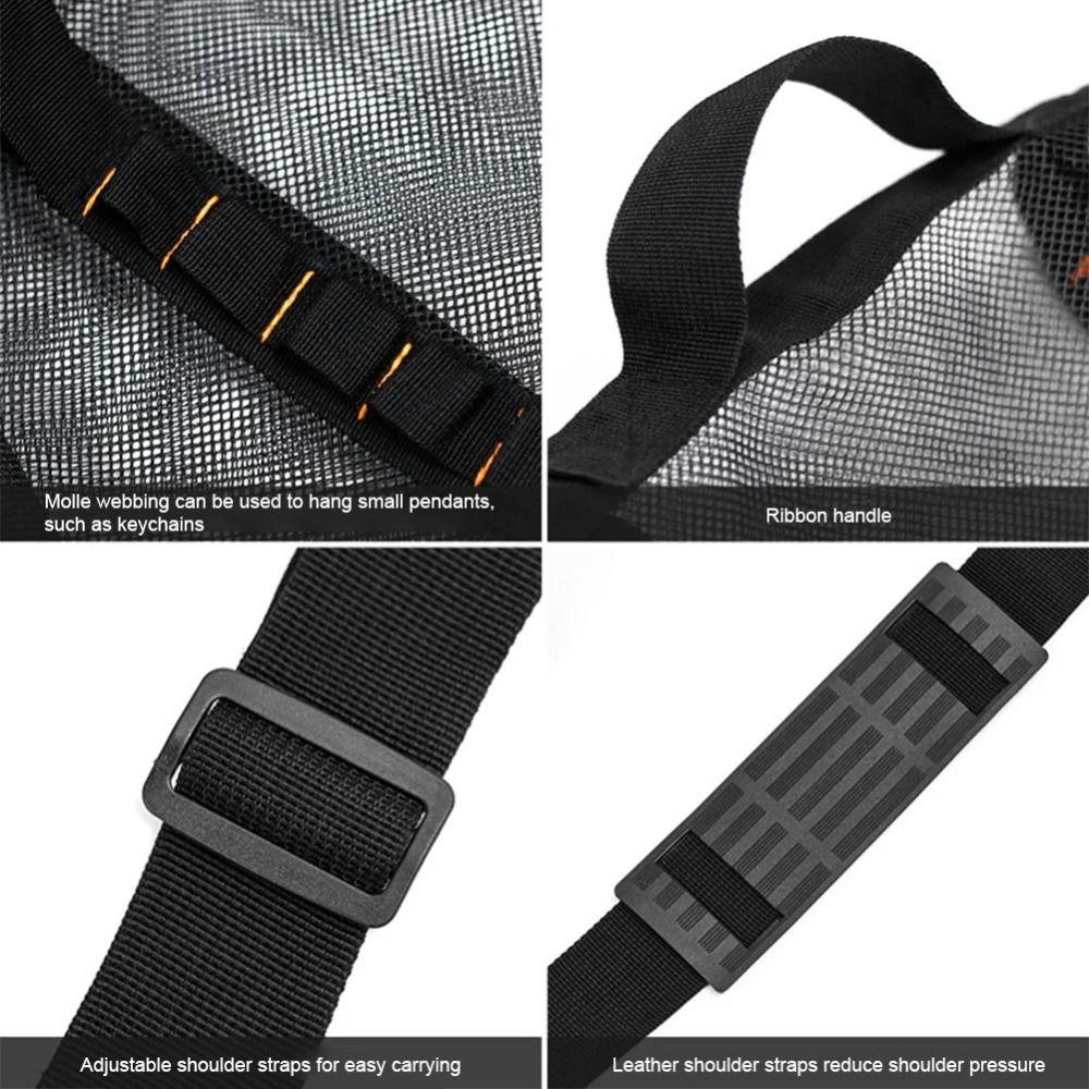 Foldable Mesh Travel Duffle Adjust Shoulder Strap Oversized Beach Gym Bag Dive Gear Pouch  Swimming