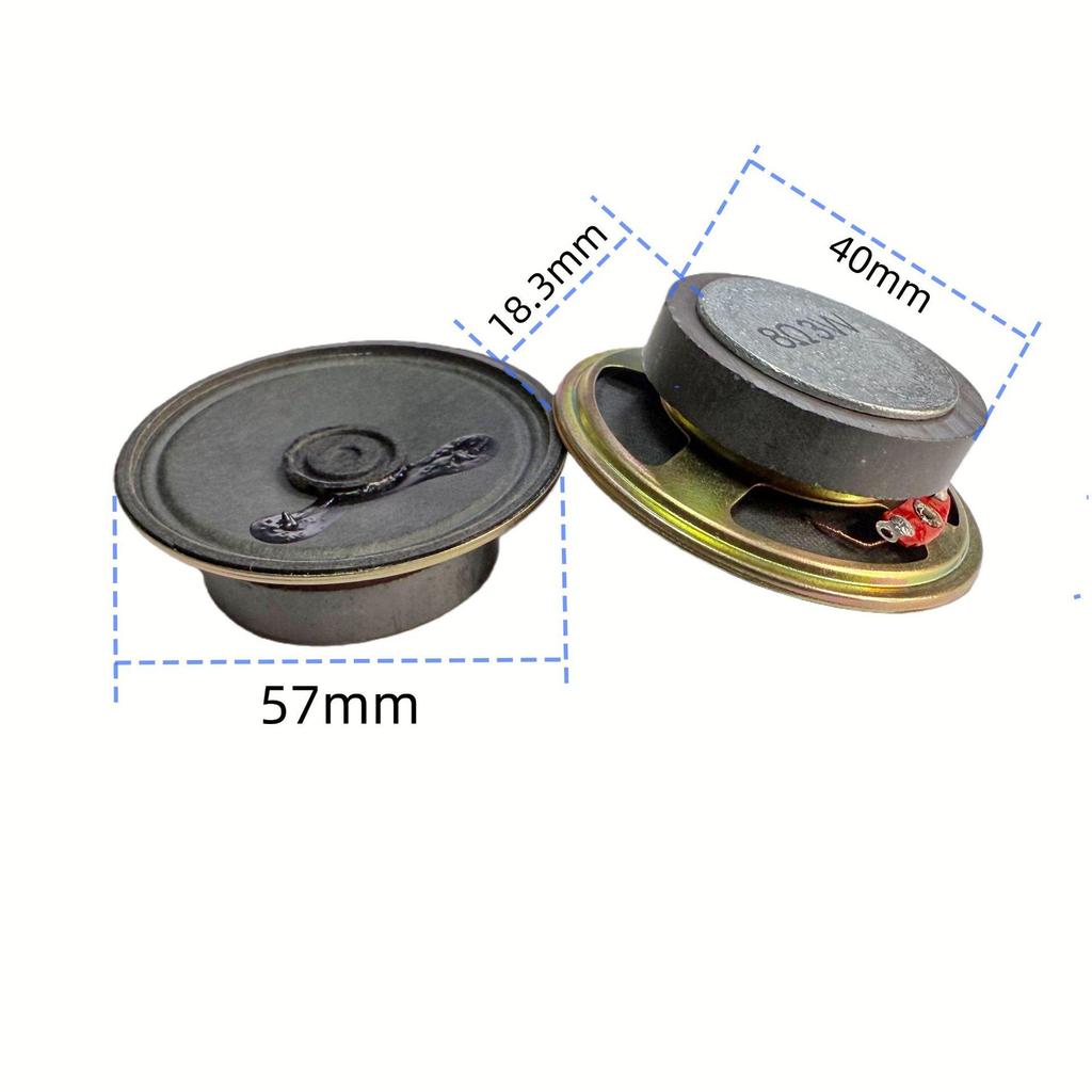 57mm Speaker with Iron Shell, External Magnet, 8 Ohm 3W, 2.25 Inch, Paper Cone for Charging Pile Applications.