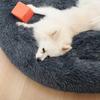 Long Plush Dog Bed, Pet Round Bed, Anti-anxiety Ped Bed Mat, Pet Bed Sofa Cushion For Small Medium Dog Calming Plush Pet Sofa