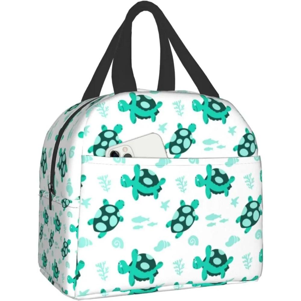 

Милая сумка-термос для ланча с черепахой, дорожная, для пикника, для бенто, сумка-холодильник, многоразовая сумка-тоут, для работы, контейнеры с термоизоляцией, для женщин, мужчин, мальчиков, девочек 22x20x13CM темно серый