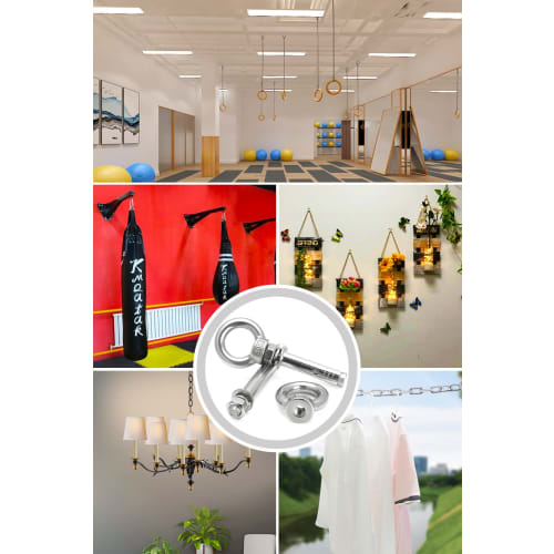 304 Stainless Steel Expansion Eye Bolts, Screw-Close Hook Anchor Bolts, Widely Used for Anti-Theft Doors, Windows, Canopies, Air Conditioning Fixtures