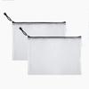 12-piece plastic mesh zip file bag, waterproof and tear-resistant file folder, multi-size zip file bag for school office home tr