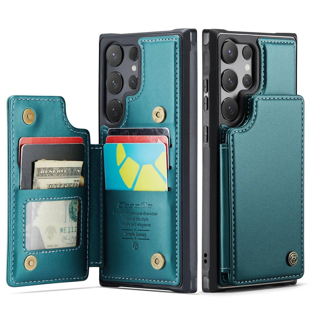 Für Samsung Galaxy S25 Ultra S25 Plus S25 Hülle mit Kartenhalter, Brieftaschen-Hülle RFID-Blockierend, Langlebige Leder-Ständer-Handyhülle