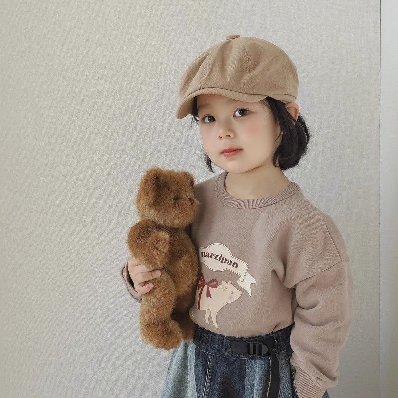Baby Children Beret Hat For Autumn With Sunshade Cotton Fiber For Toddler Girls And Boys