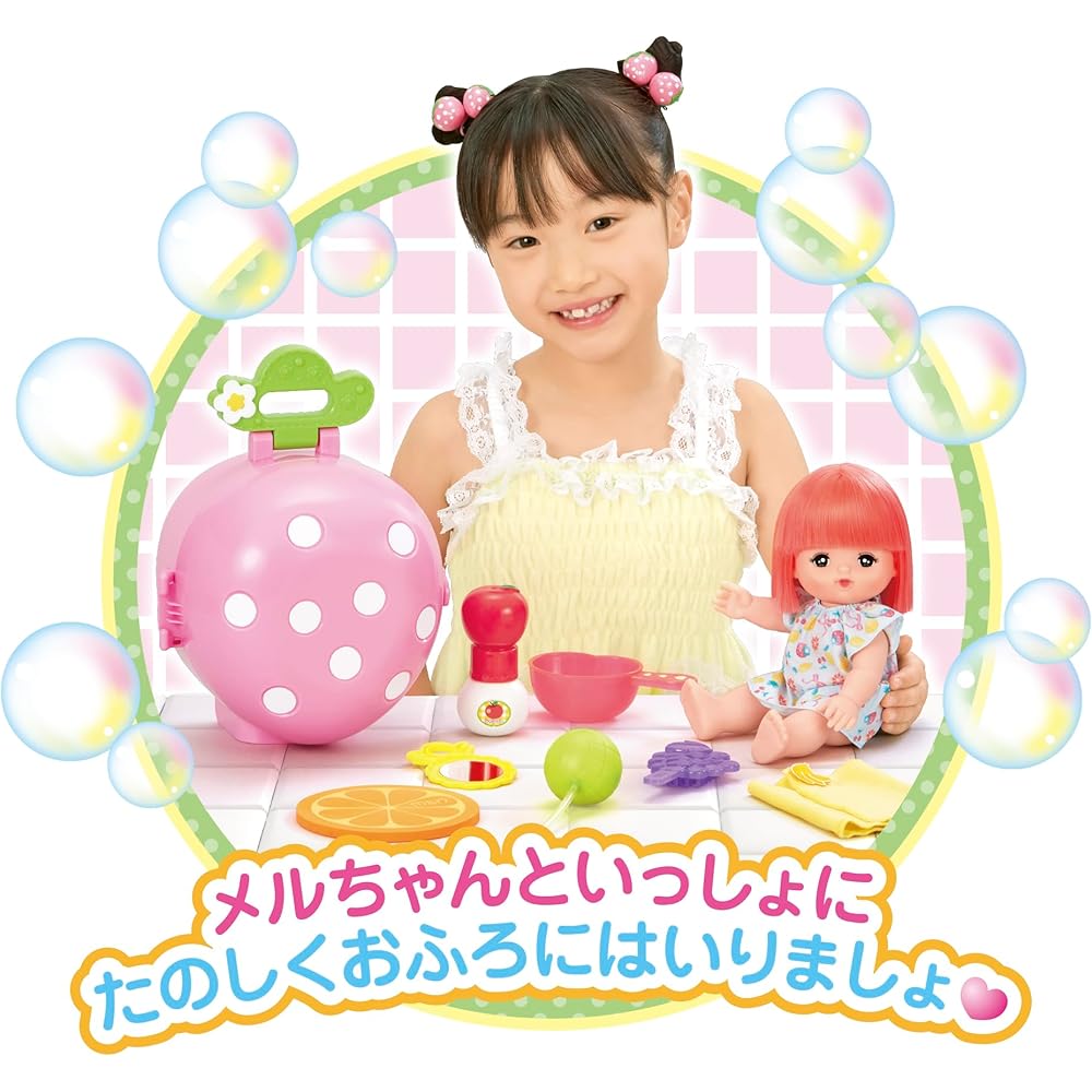 Pilot Mel-chan Doll Set Strawberry Bath Set for Kids Age 3 and Up