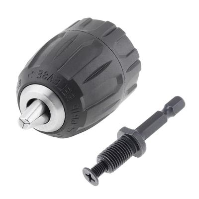 1Pcs 0.8-10mm Keyless Drill Chuck 3/8" To 24UNF Thread Quick Connection Quick Change Adapter 1/4" Hex Shank Steel
