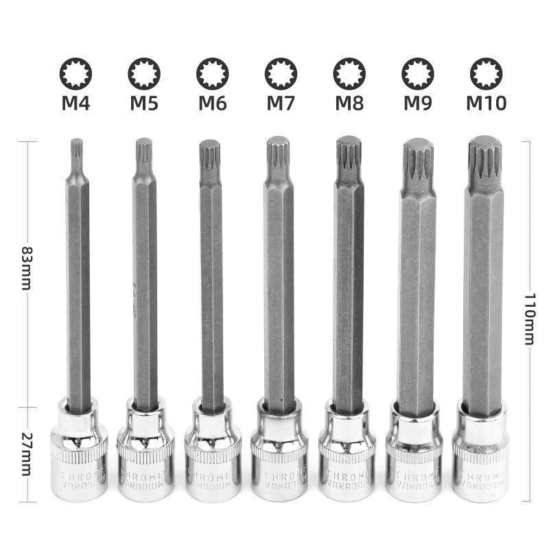 20-Piece Hex Socket Screwdriver Set with Extended Bits and Hex Wrench