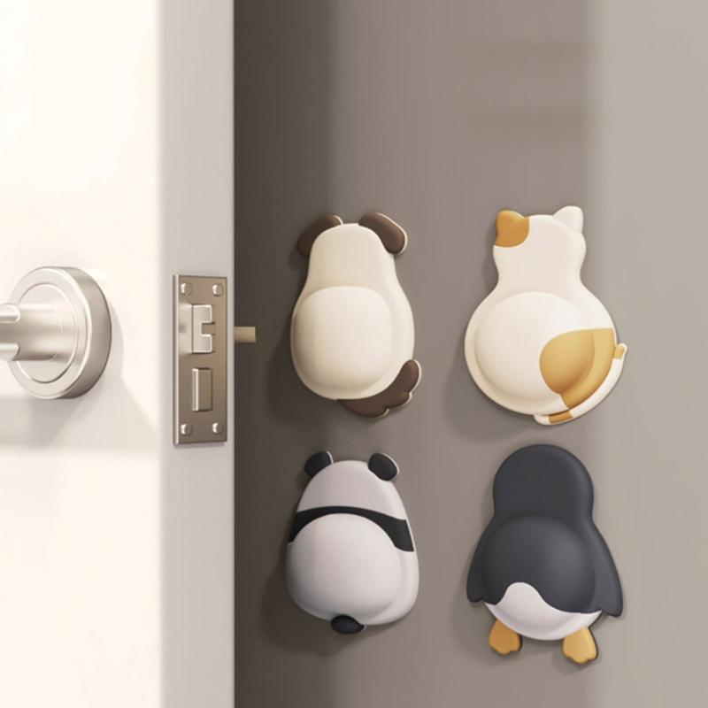 14mm Thick Anti Collision Door Stoppers Soft Rubber Wall Protectors Strong Adhesive Door Guard Easy Installation